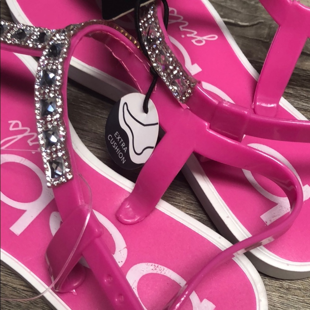 Bebe girls rhinestone pink sandals bling Nwt shoes - Picture 6 of 6